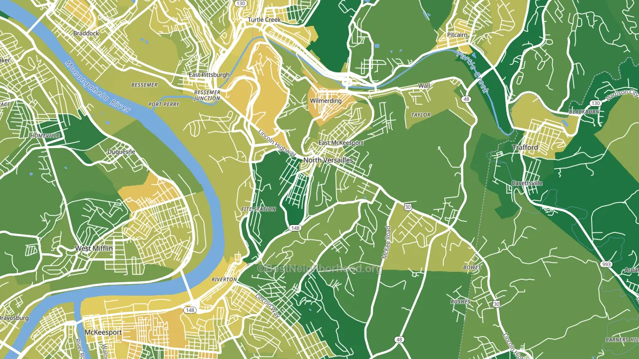 15137, PA block-group voter-turnout map