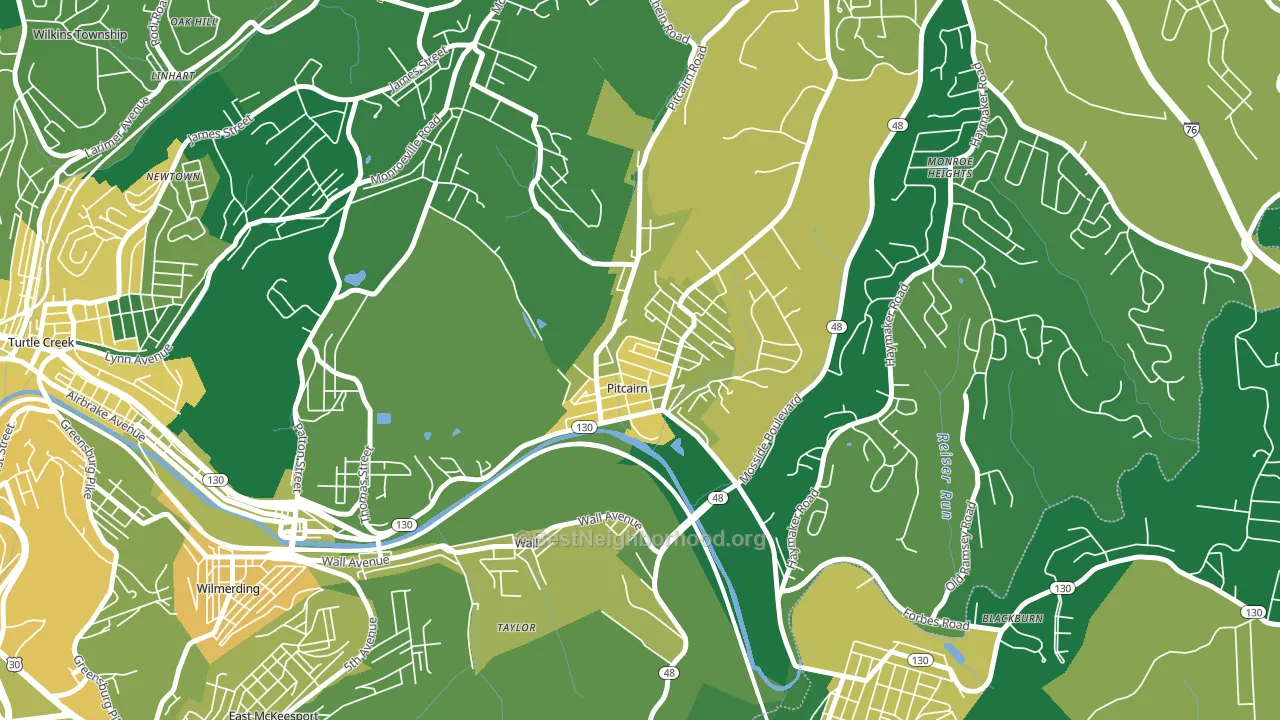 15140, PA block-group voter-turnout map