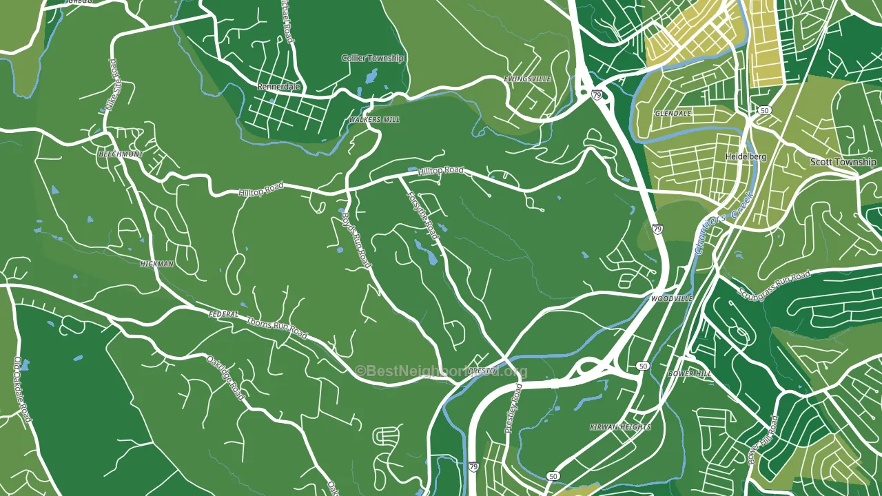 15142, PA block-group voter-turnout map