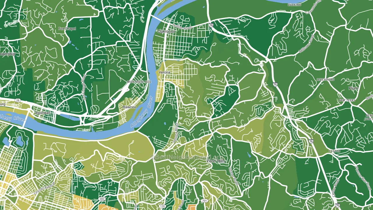 15147, PA block-group voter-turnout map