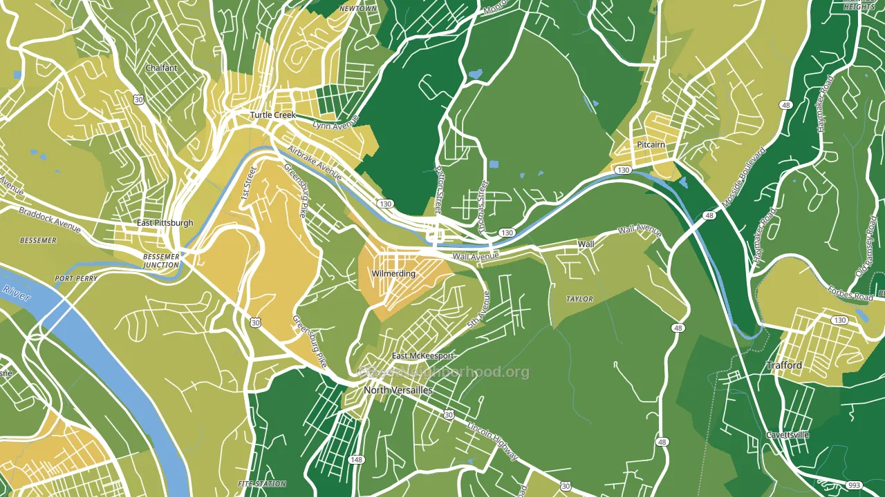 15148, PA block-group voter-turnout map