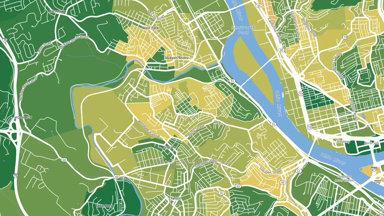 15204, PA block-group voter-turnout map