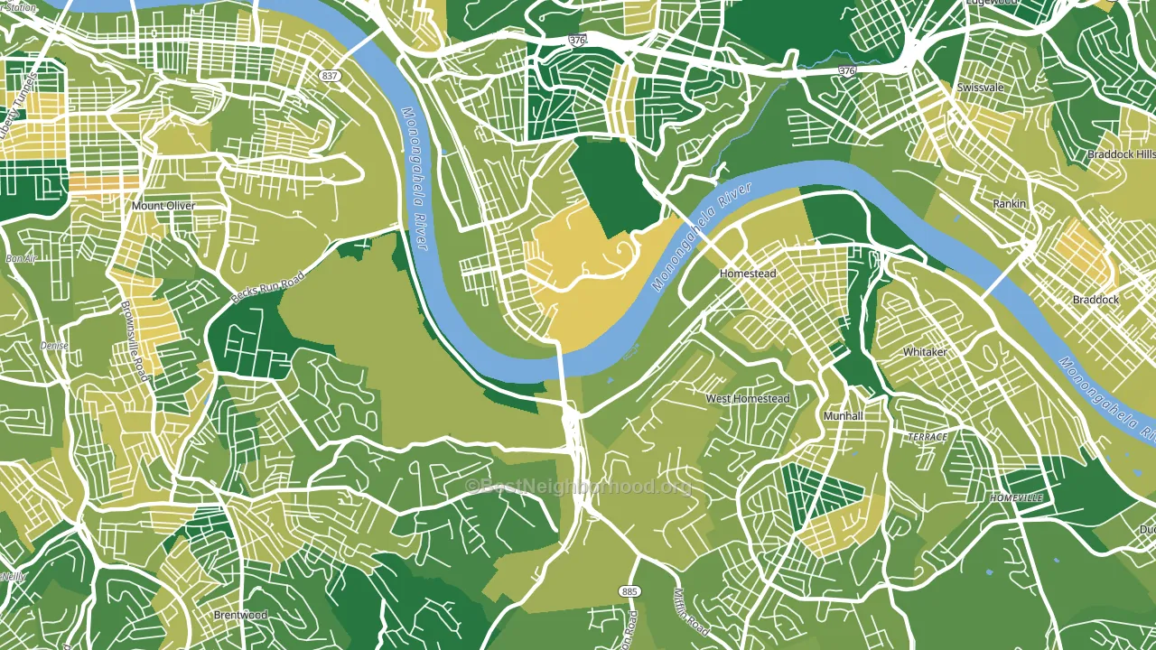 15207, PA block-group voter-turnout map