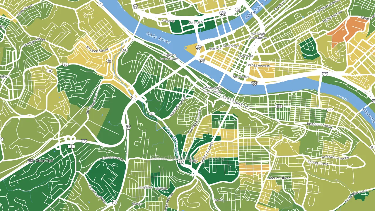15211, PA block-group voter-turnout map