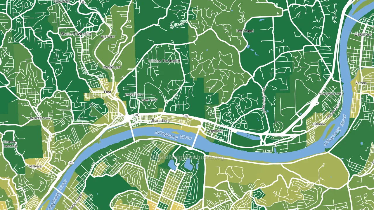 15215, PA block-group voter-turnout map