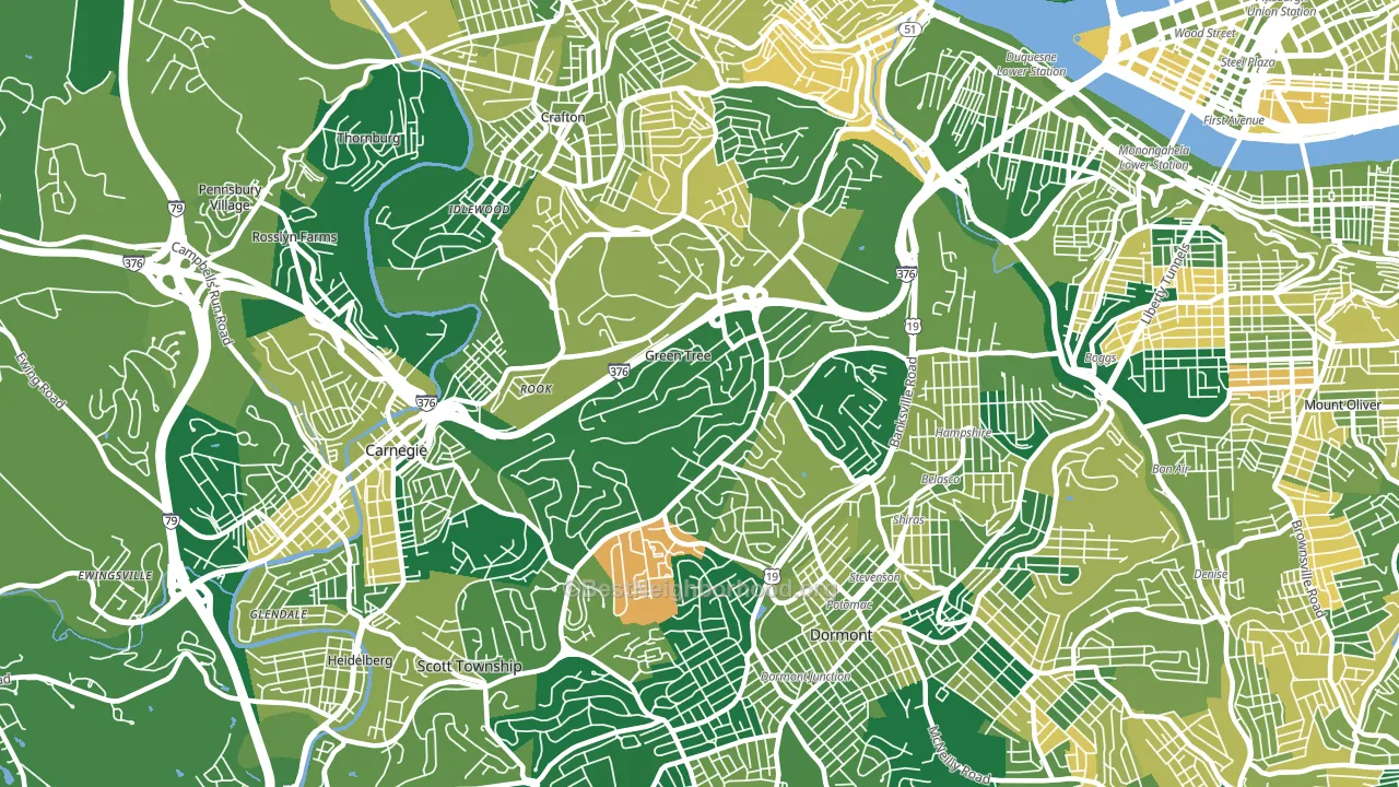 15220, PA block-group voter-turnout map