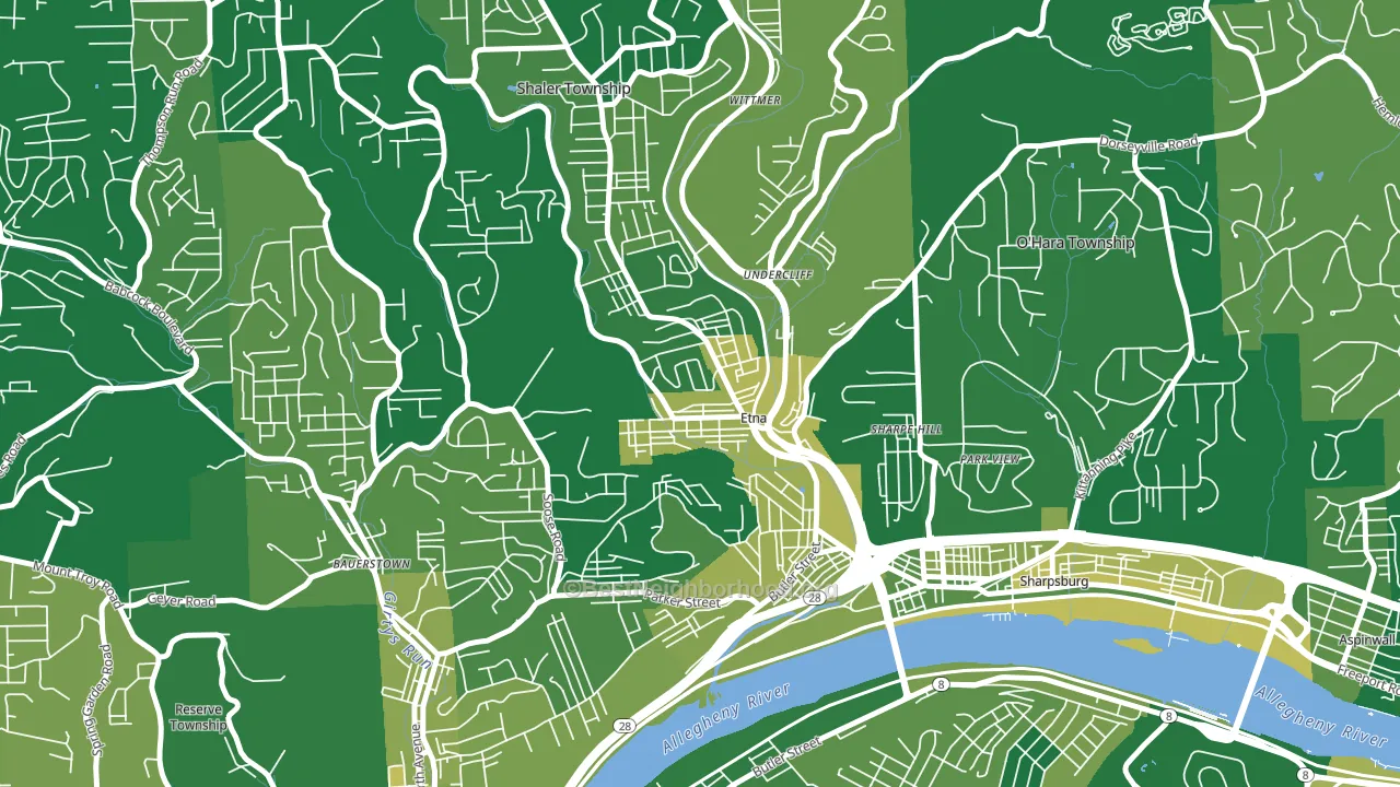 15223, PA block-group voter-turnout map
