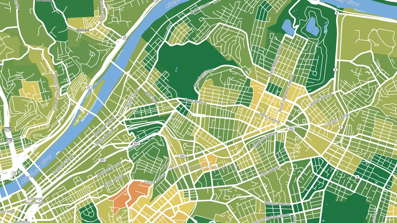 15224, PA block-group voter-turnout map
