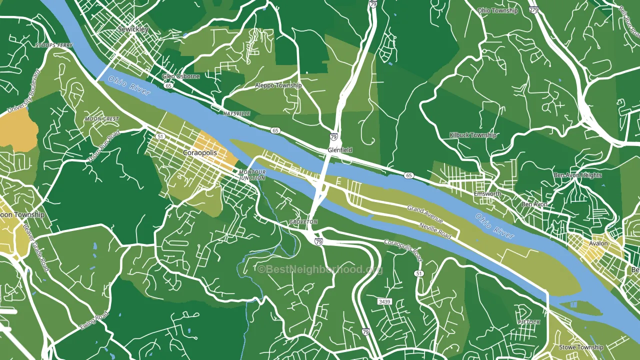 15225, PA block-group voter-turnout map