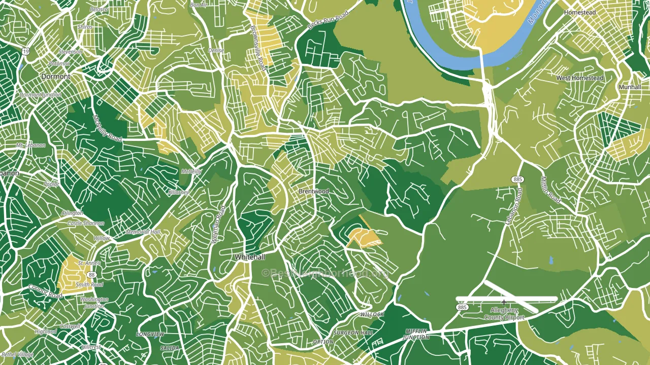 15227, PA block-group voter-turnout map