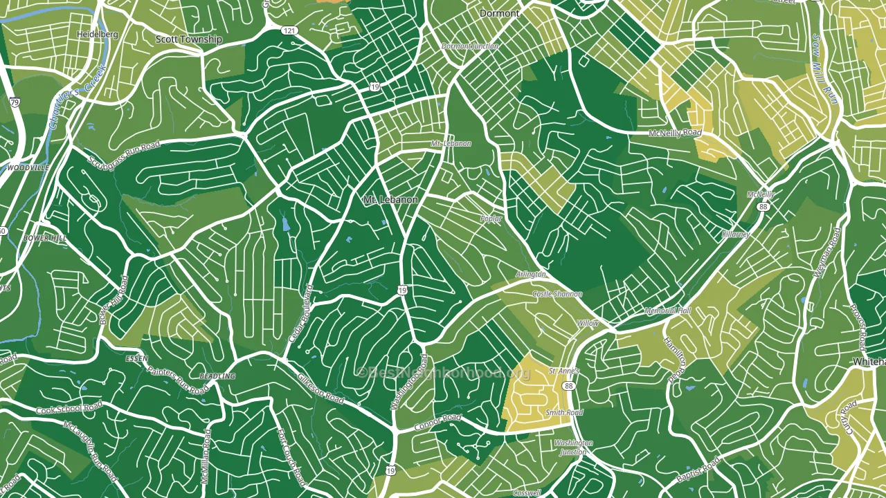 15228, PA block-group voter-turnout map