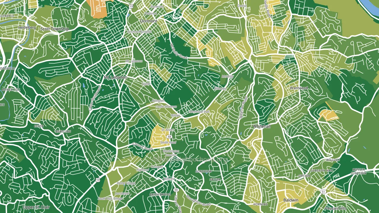 15234, PA block-group voter-turnout map