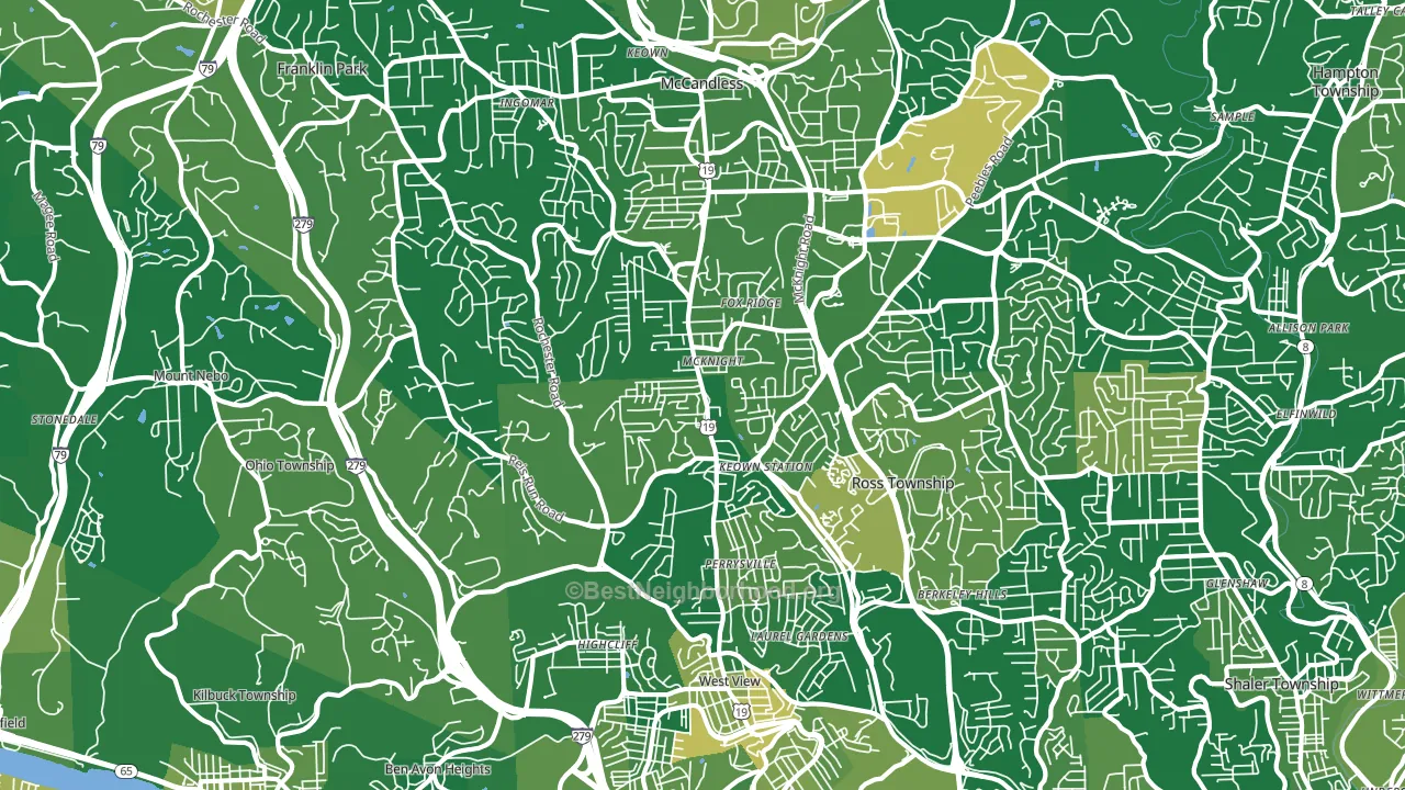 15237, PA block-group voter-turnout map