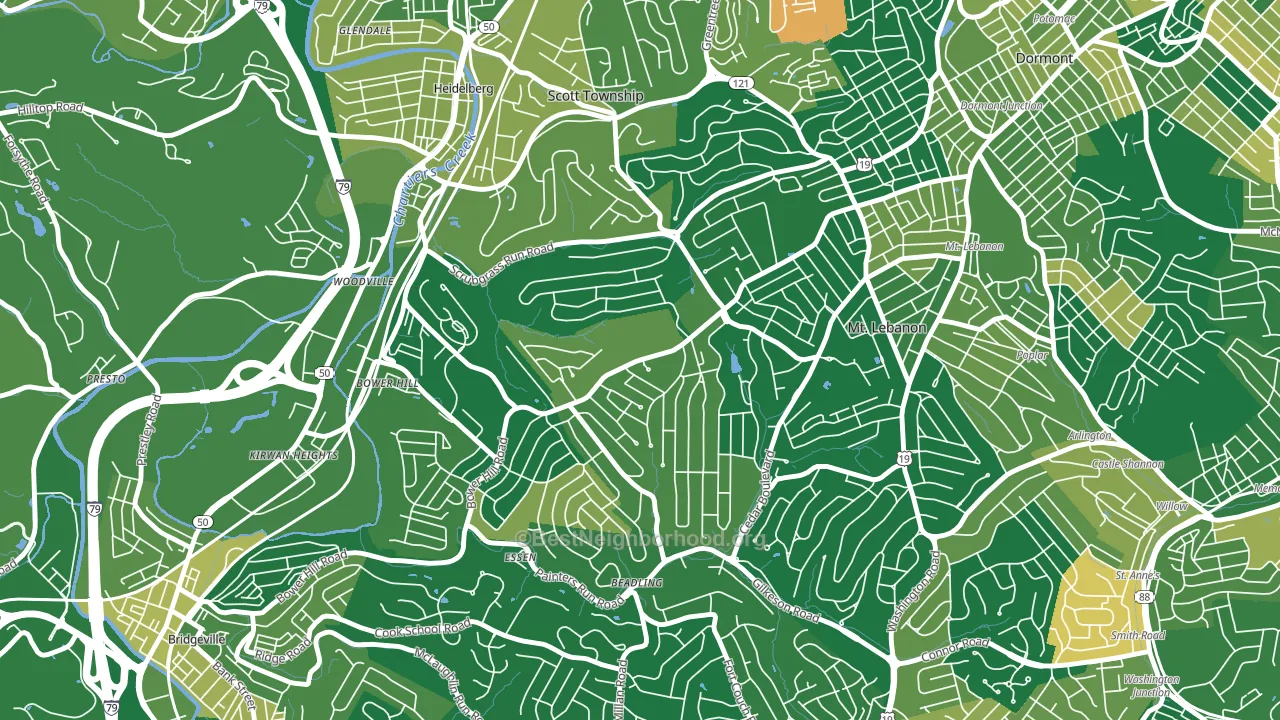 15243, PA block-group voter-turnout map