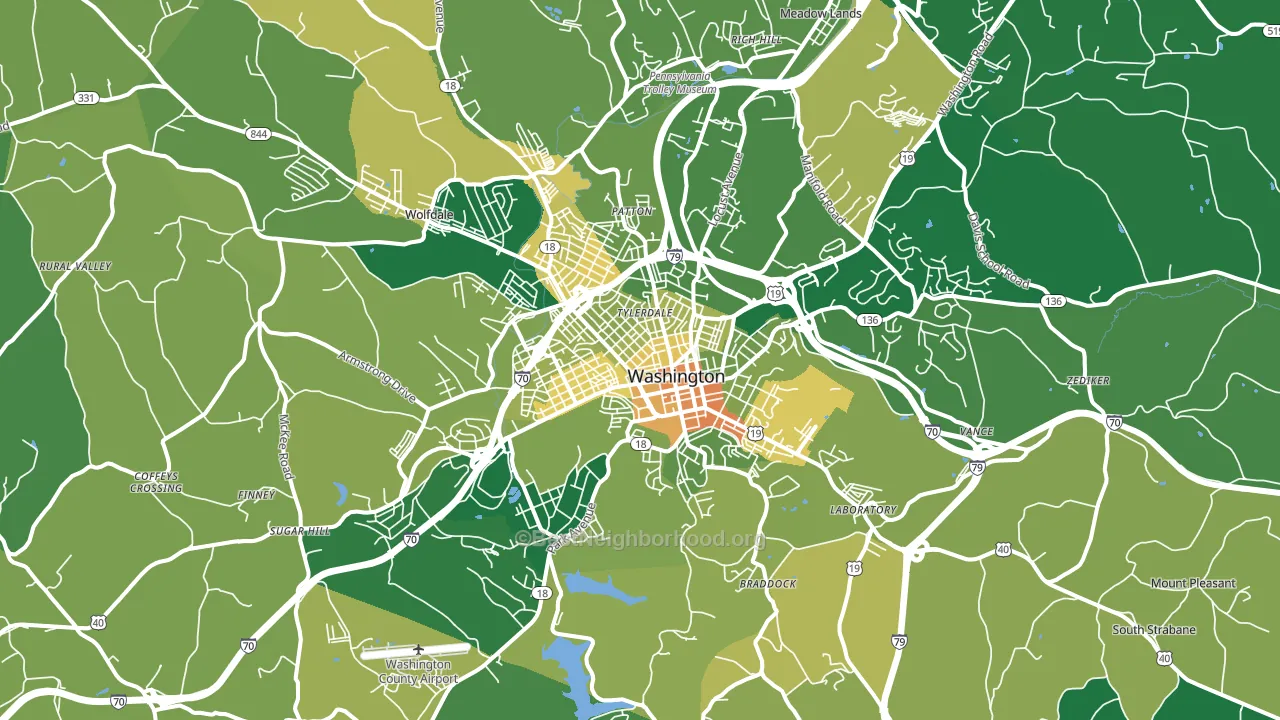 15301, PA block-group voter-turnout map