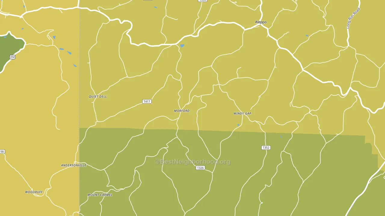 15310, PA block-group voter-turnout map