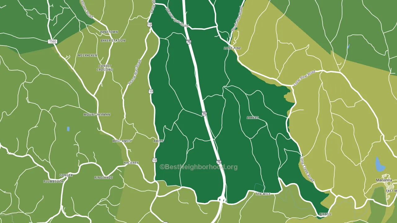 15311, PA block-group voter-turnout map