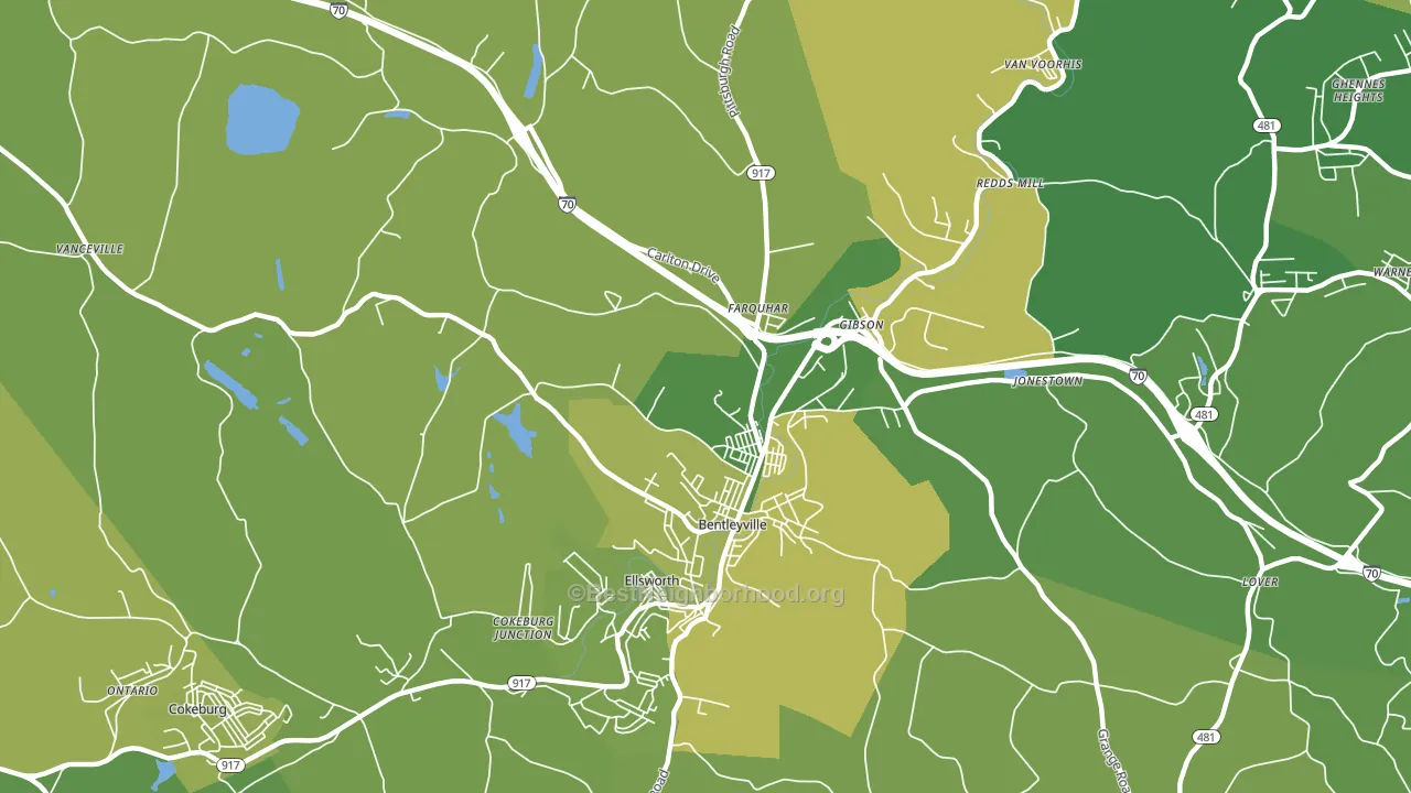 15314, PA block-group voter-turnout map