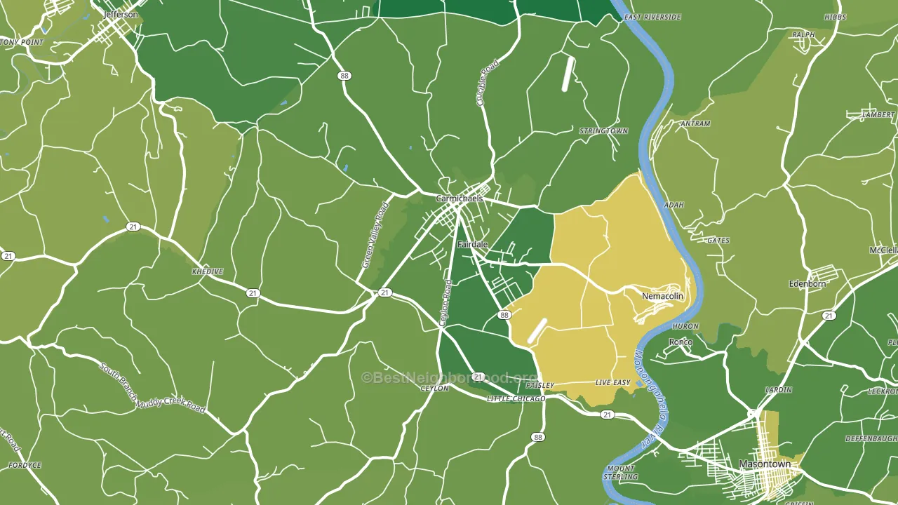 15320, PA block-group voter-turnout map