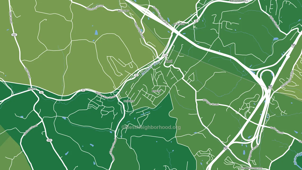 15321, PA block-group voter-turnout map