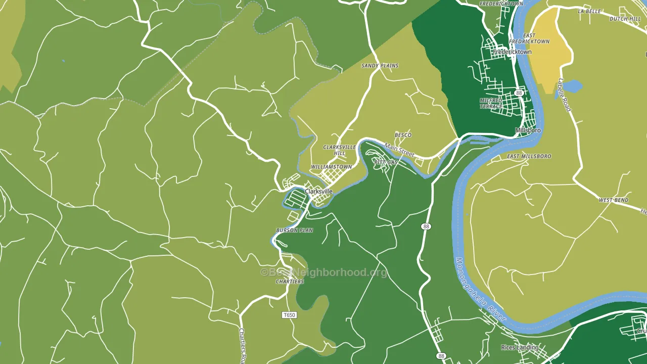 15322, PA block-group voter-turnout map