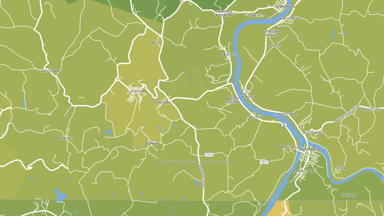 15327, PA block-group voter-turnout map