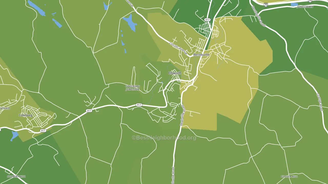 15331, PA block-group voter-turnout map