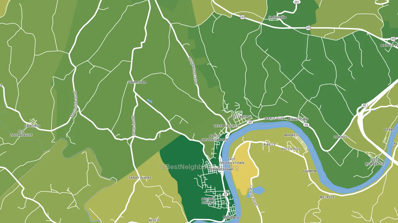15333, PA block-group voter-turnout map
