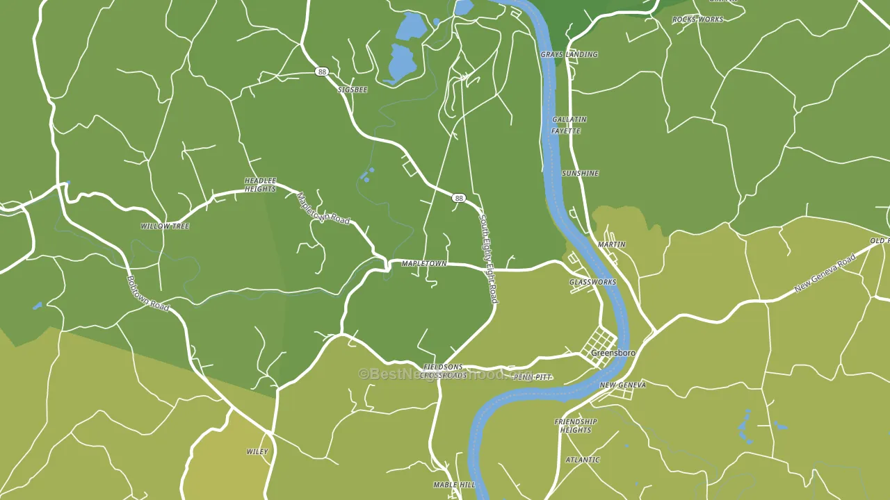 15338, PA block-group voter-turnout map