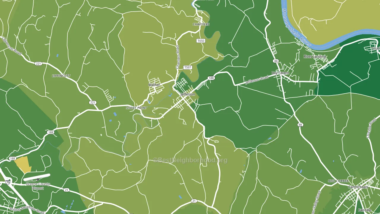 15344, PA block-group voter-turnout map