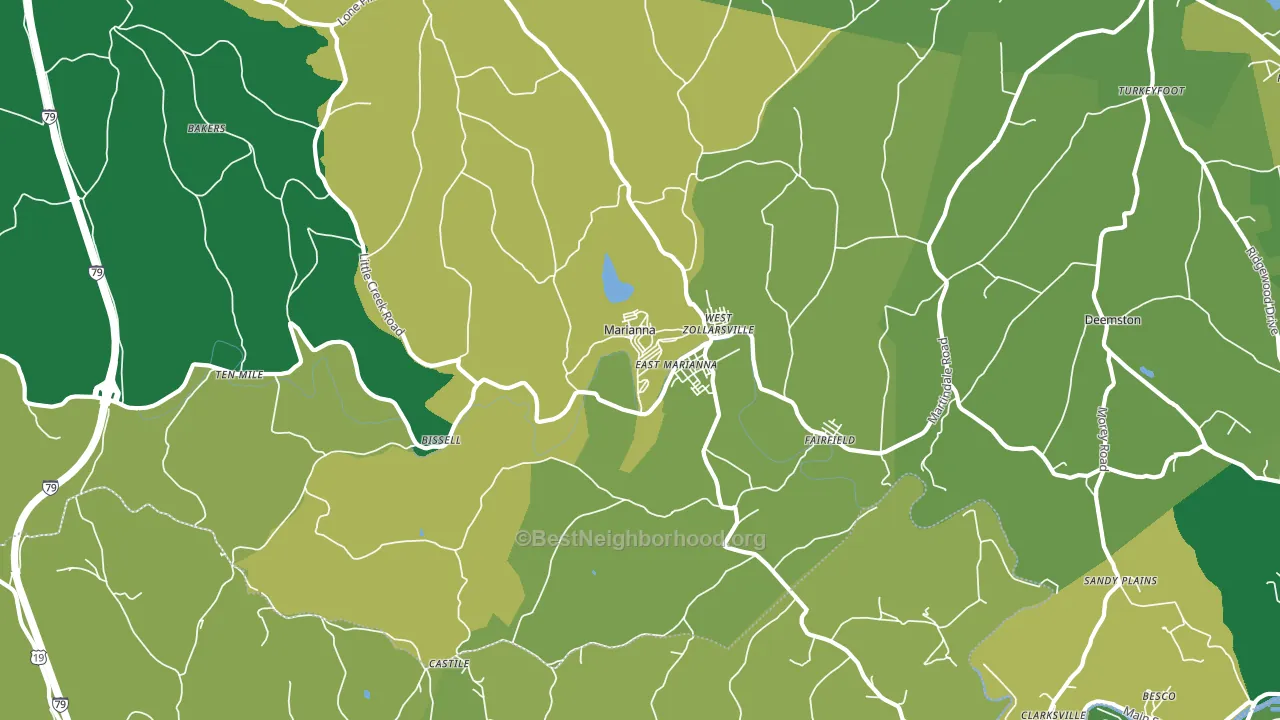 15345, PA block-group voter-turnout map