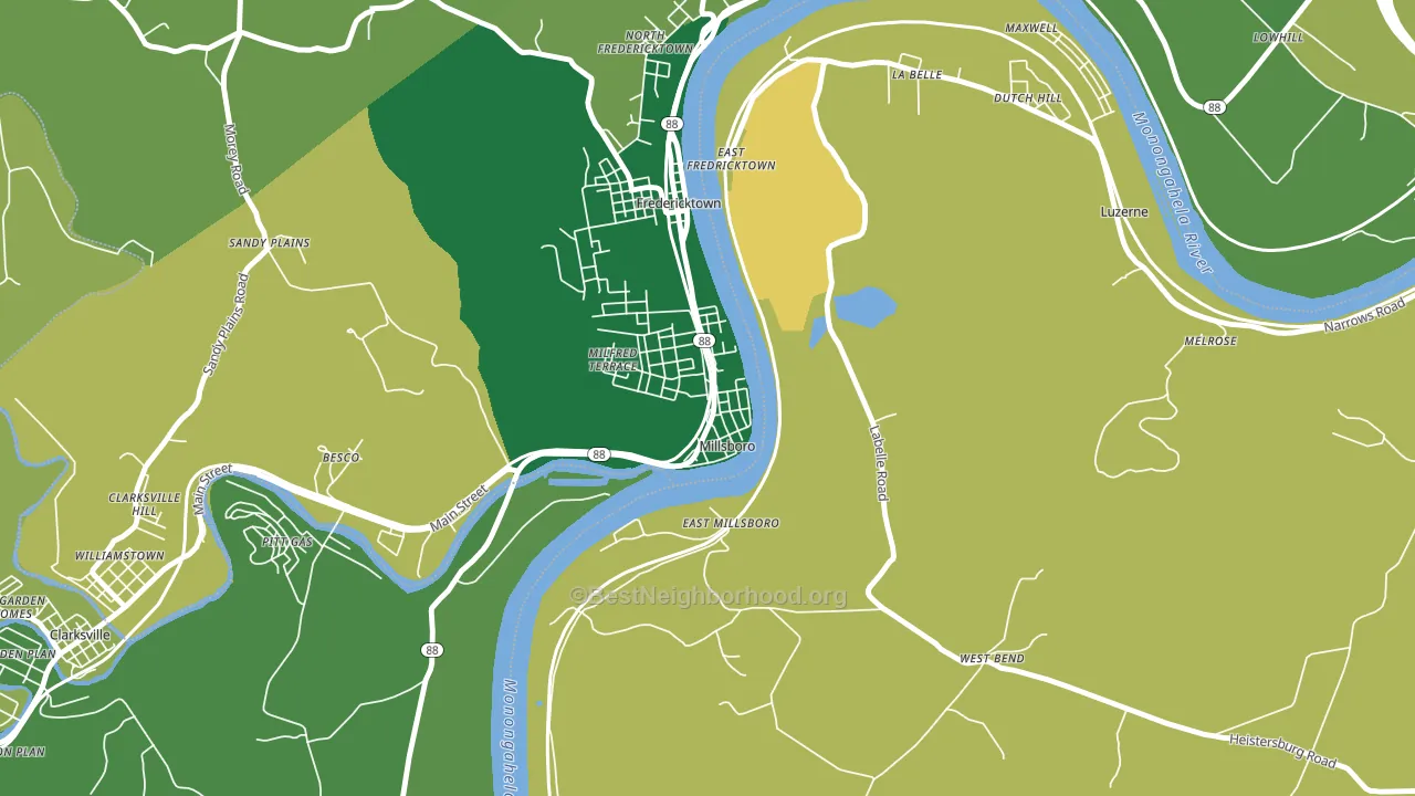 15348, PA block-group voter-turnout map