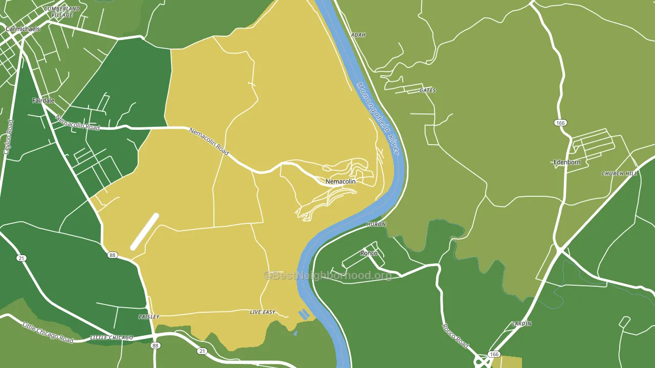 15351, PA block-group voter-turnout map
