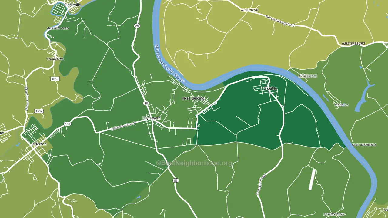 15357, PA block-group voter-turnout map