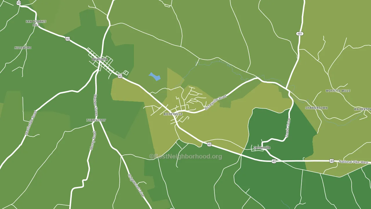 15358, PA block-group voter-turnout map