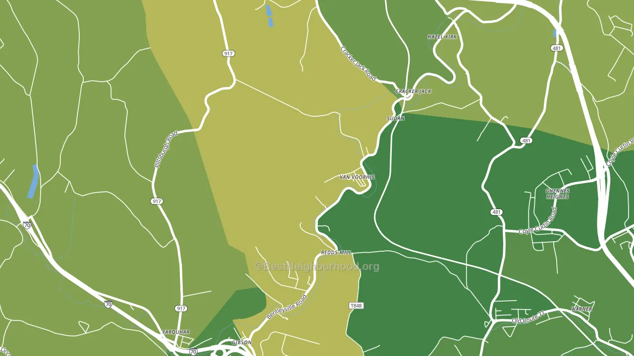 15366, PA block-group voter-turnout map