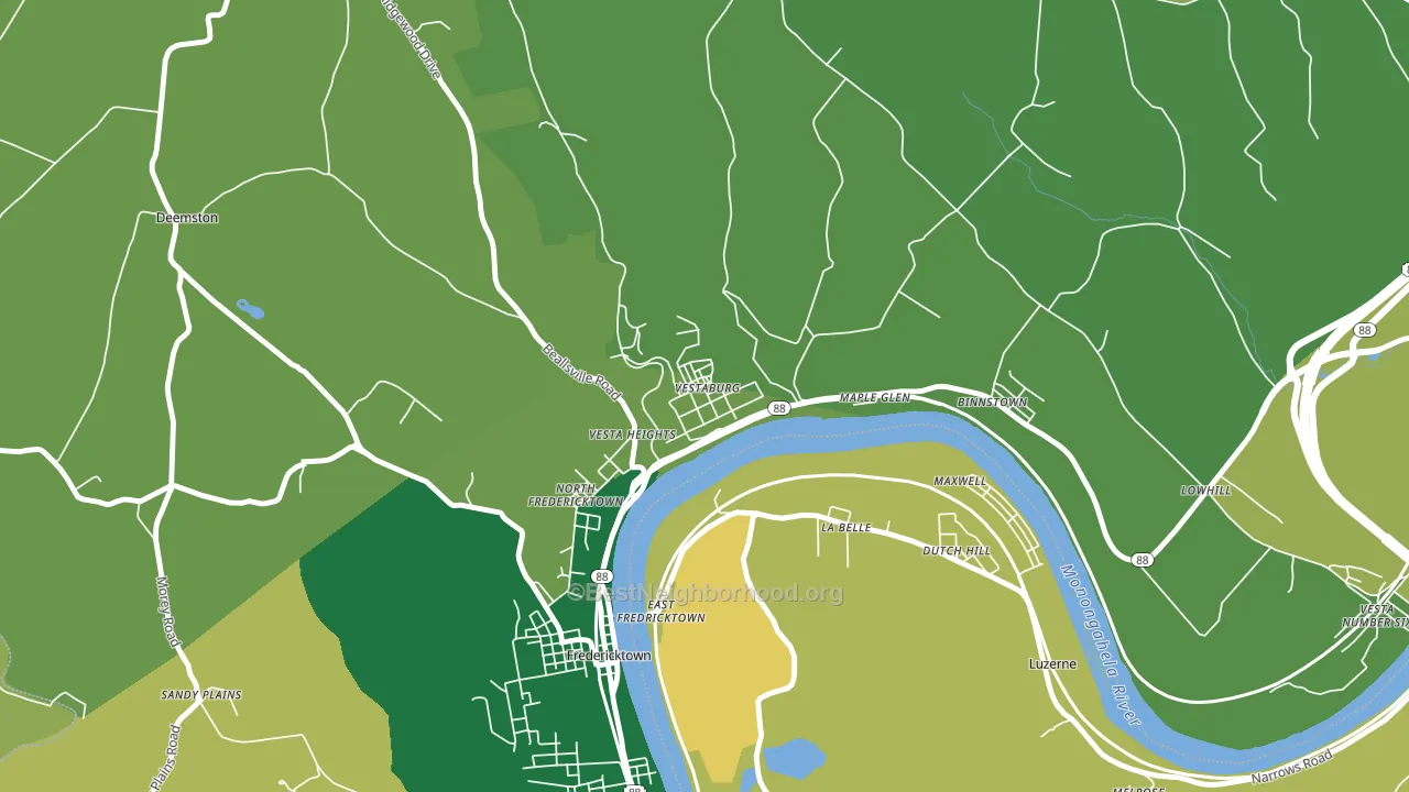 15368, PA block-group voter-turnout map