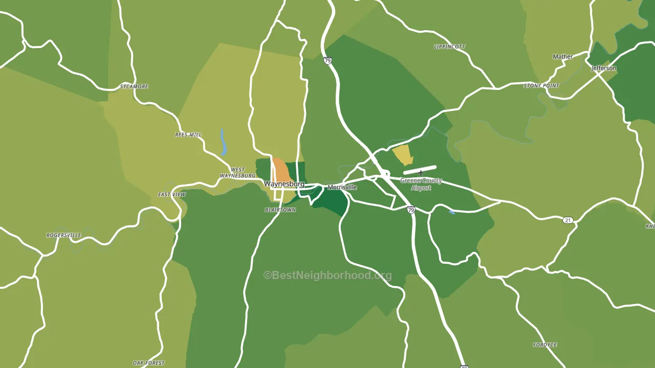 15370, PA block-group voter-turnout map