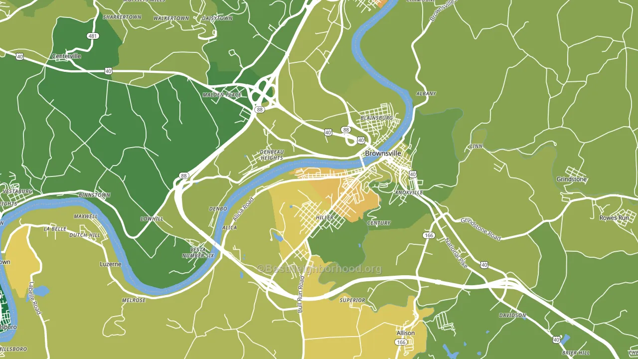 15417, PA block-group voter-turnout map