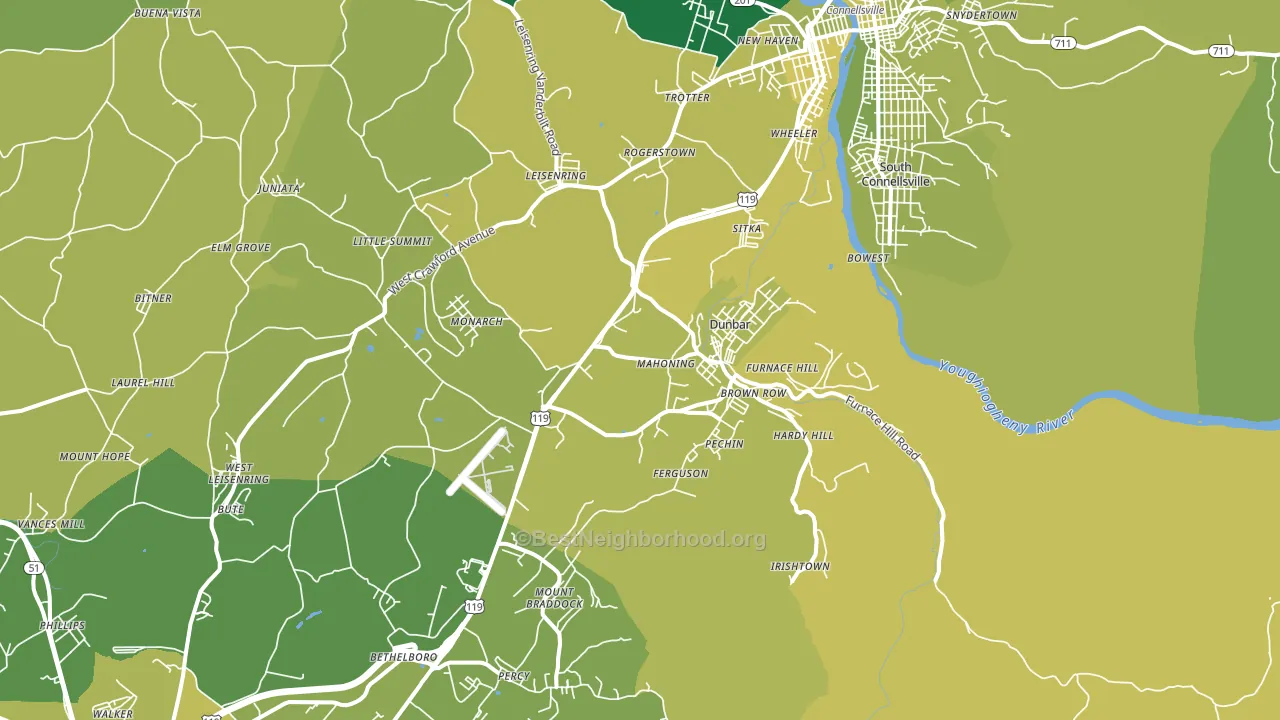 15431, PA block-group voter-turnout map