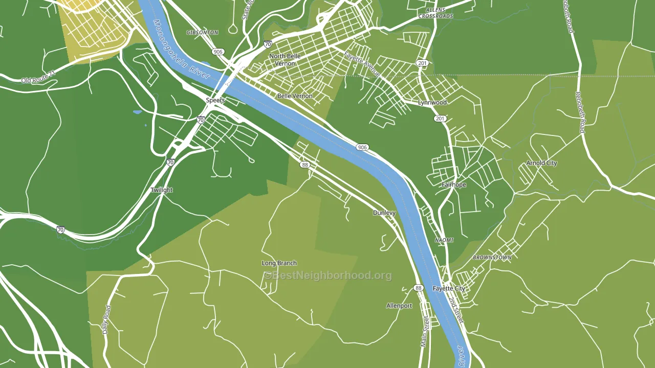 15432, PA block-group voter-turnout map