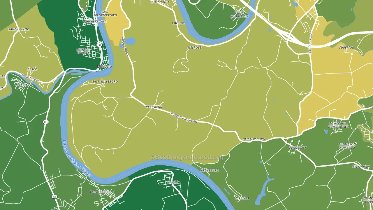 15433, PA block-group voter-turnout map