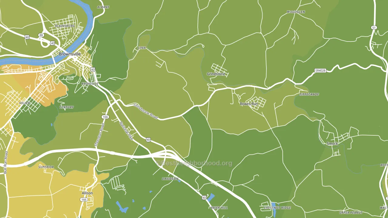 15442, PA block-group voter-turnout map