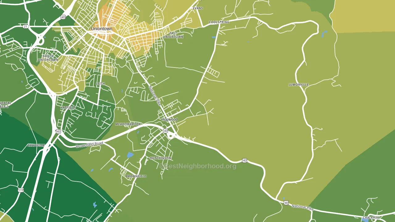 15445, PA block-group voter-turnout map