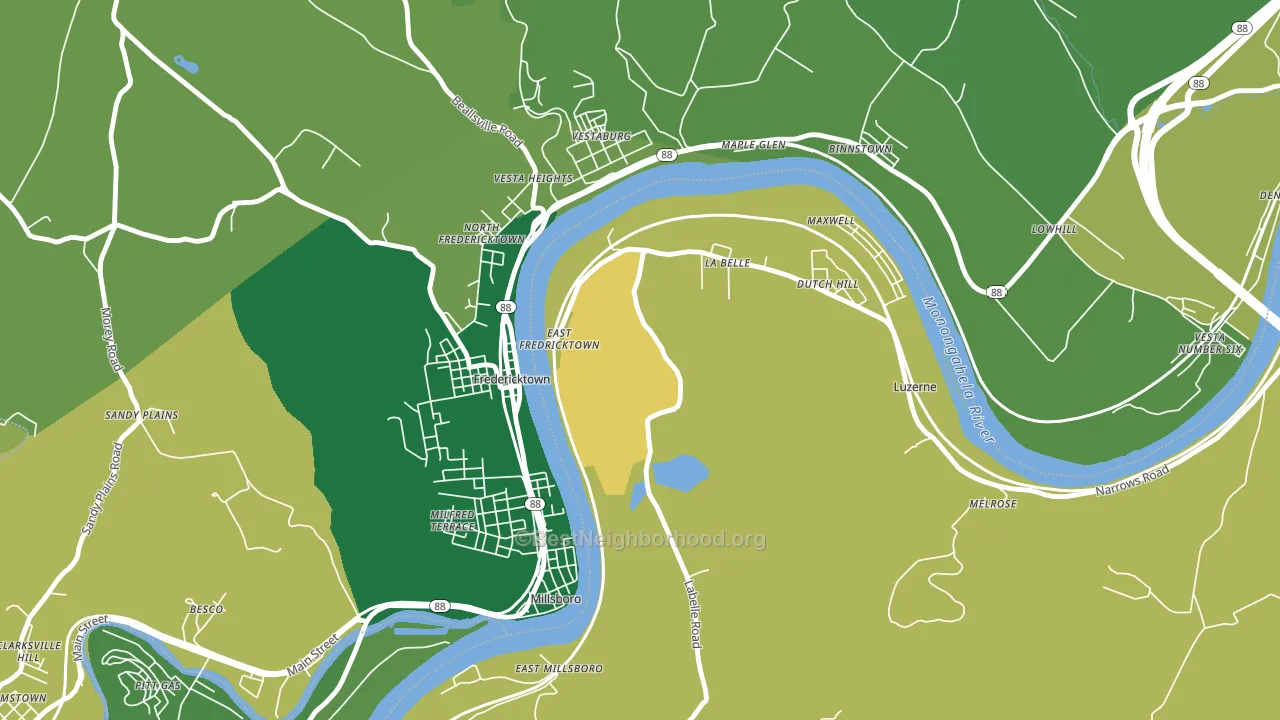 15450, PA block-group voter-turnout map