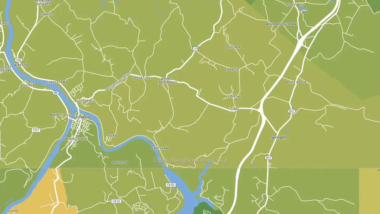 15451, PA block-group voter-turnout map