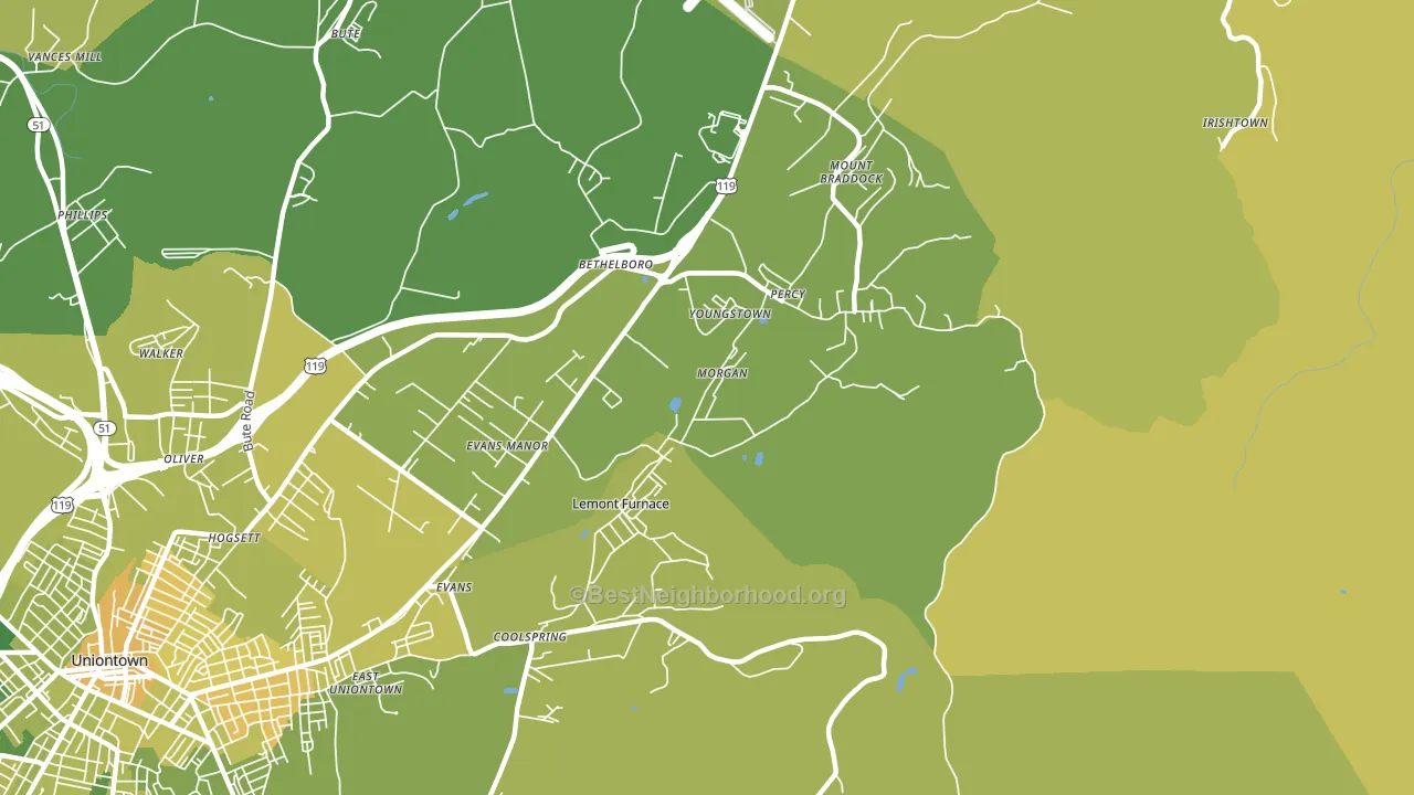 15456, PA block-group voter-turnout map