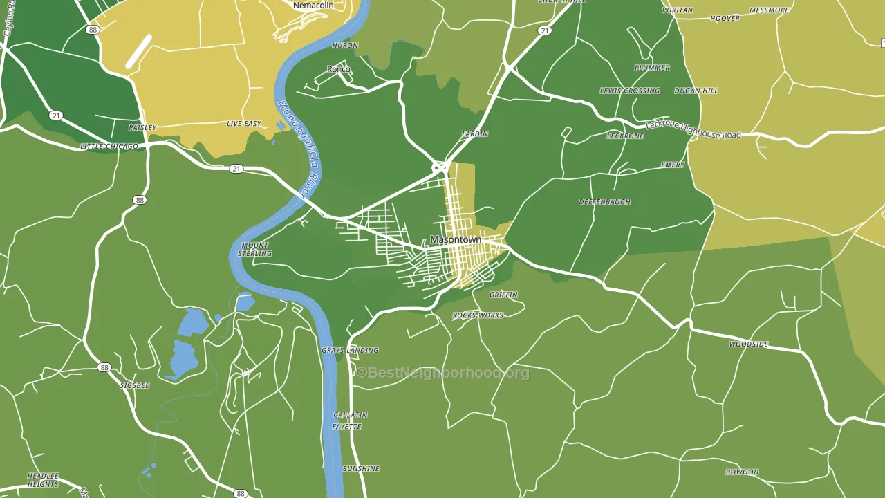15461, PA block-group voter-turnout map
