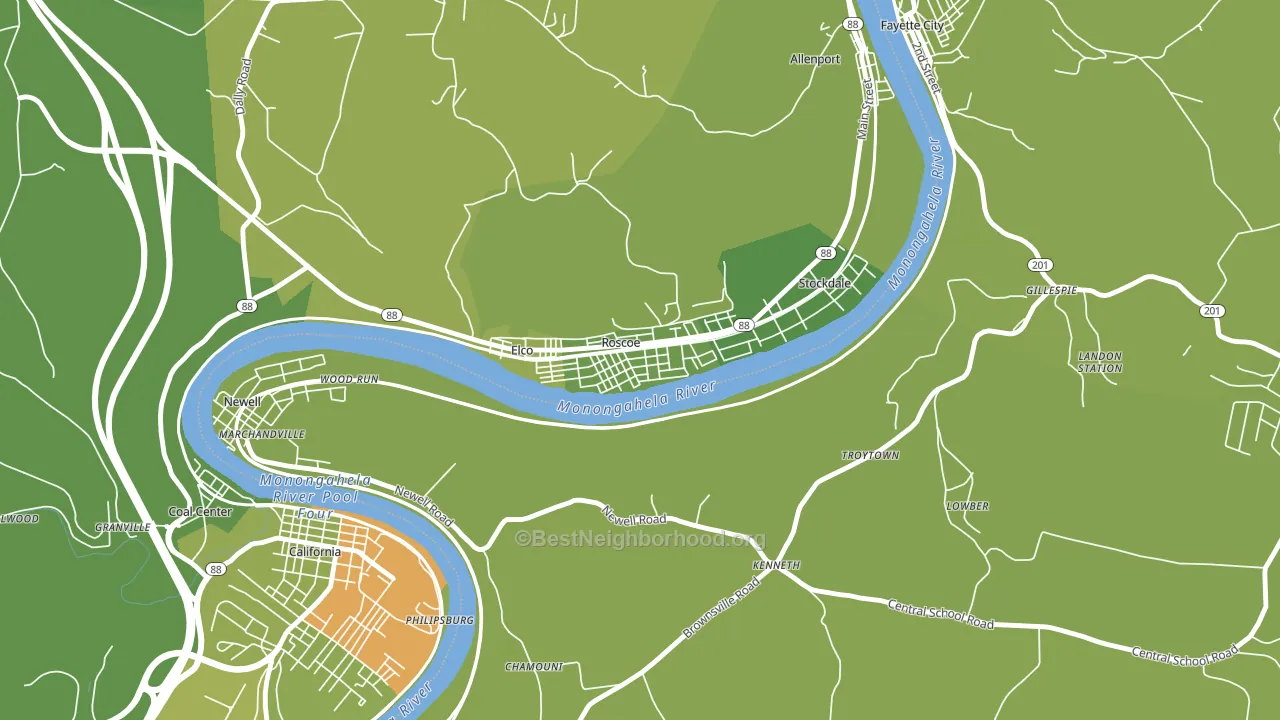 15477, PA block-group voter-turnout map