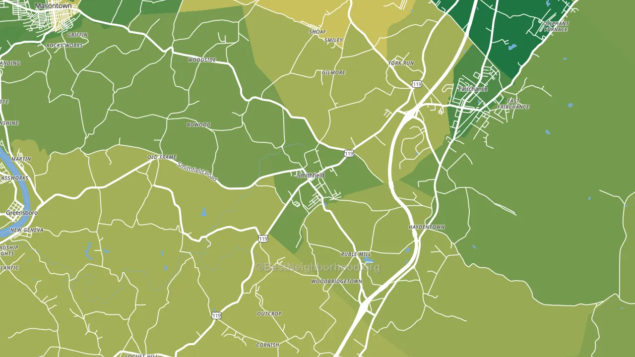 15478, PA block-group voter-turnout map